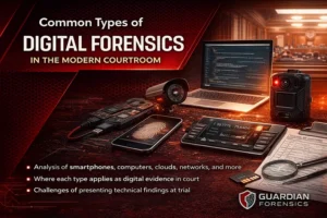 Common types of digital forensics and their applications in the modern courtroom